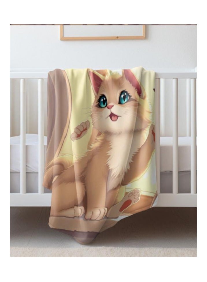 عام بطانية رقيقة من الفانيلا الكرتونية للأطفال أو الطلاب (دافئة ومريحة ومناسبة للنوم والألعاب) 100 سم * 150 سم - 763 - Image 5