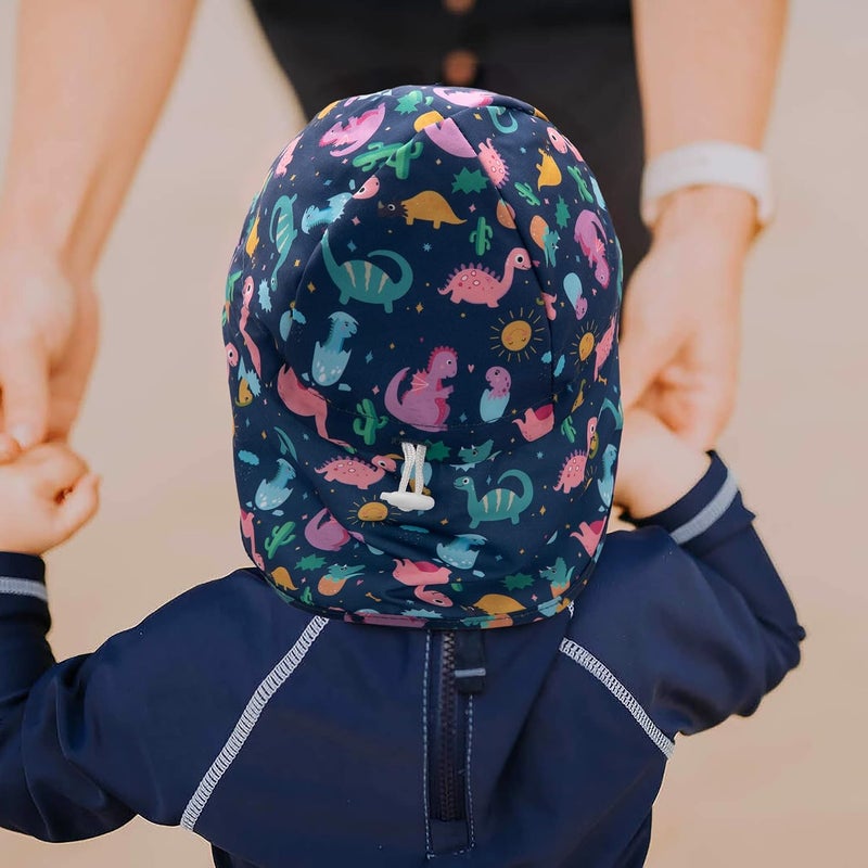 Reyow قبعة شمسية للأطفال مع حماية من الأشعة فوق البنفسجية UPF 50+، قبعة سباحة صيفية للأطفال مع غطاء للرقبة، قبعات للأطفال الصغار للأولاد والبنات - Image 5