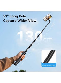 51" Magnetic Selfie Stick Phone Tripod with Bluetooth Remote Control, Extendable Phone Stand Tripod Compatible with MagSafe, Cellphone Tripod for iPhone 15 14 13 12 Series and Android Phones - pzsku/Z4220BC617066AB04CD8AZ/45/_/1720325511/b55253e8-89b7-4b36-bb83-b041ceebecb6