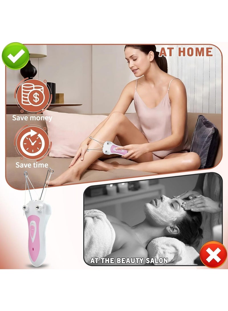 هالامين مزيل شعر الوجه للسيدات بالخيوط الكهربائية القطنية القطنية القابلة لإعادة الشحن الكهربائي - Image 4