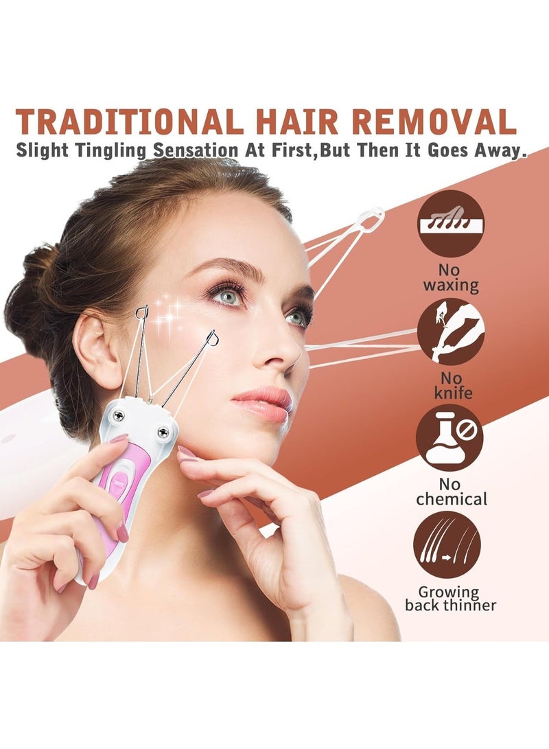 هالامين مزيل شعر الوجه للسيدات بالخيوط الكهربائية القطنية القطنية القابلة لإعادة الشحن الكهربائي - Image 5