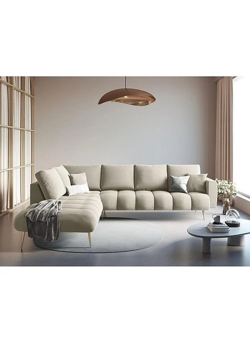 Swedish wood and velvet corner sofa - beige - pzsku/Z4220CB44D09C8F582AE3Z/45/_/1737317228/e7b3afb6-6509-43ed-8cc0-3fcc9fc35b0c