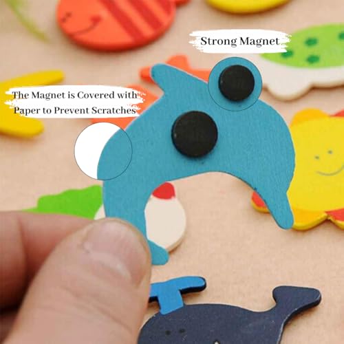 R H lifestyle Colourful Wooden Fridge Magnets Refrigerator Stylish,Decorative Items for Kitchen Fridge Magnets Set.… (Multicolor Cartoon Magnet Pack of 20) - Image 3