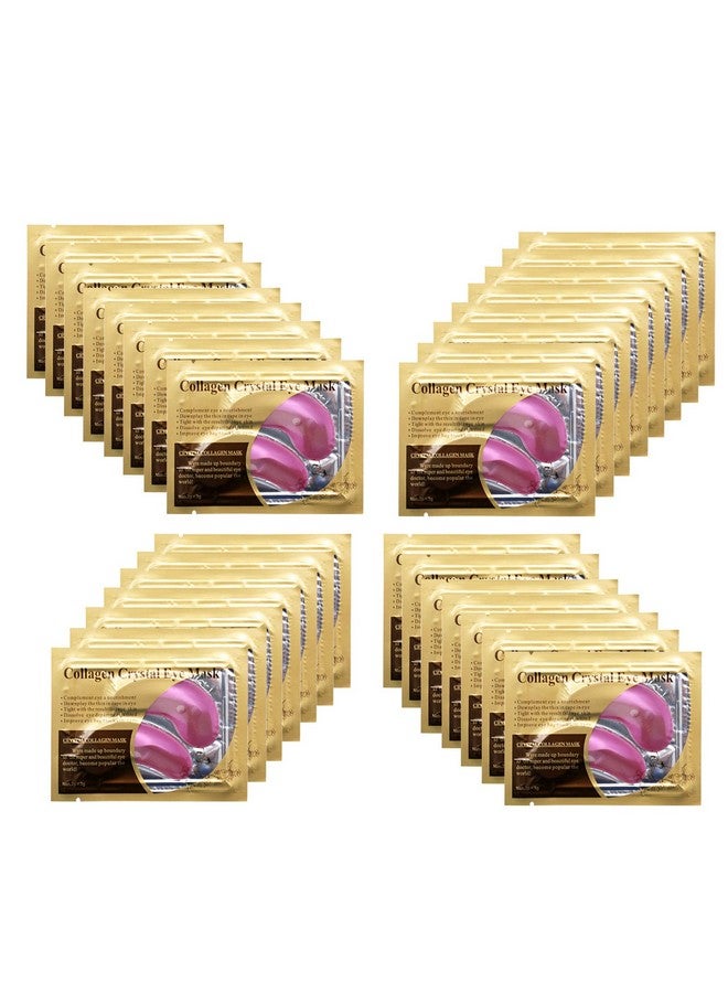 Reengull Pink Collagen Eye Mask 30 Pairs Crystal Gold Under Eye Patches For Puffy Eyes And Dark Circles Look Less Tired And Reduce Wrinkles And Fine Lines (Pink) - Image 4