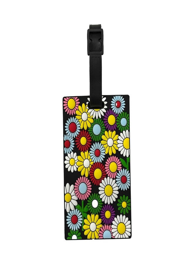 EITHEO Luggage Tags for Kids Luggage Tags with Name & Address Label | Silicone Luggage Tags for Suitcases, Tags for Travel Bags/School Bags Identification tag Colorful Multi (Flower) - Image 1