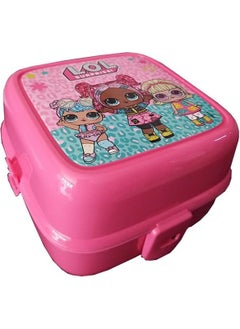 Artlantis Lol Lunch Box Pink 4 Compartments 3 Lol Girl Figures 1 Food Storage Container Lunch Box  - Image 1
