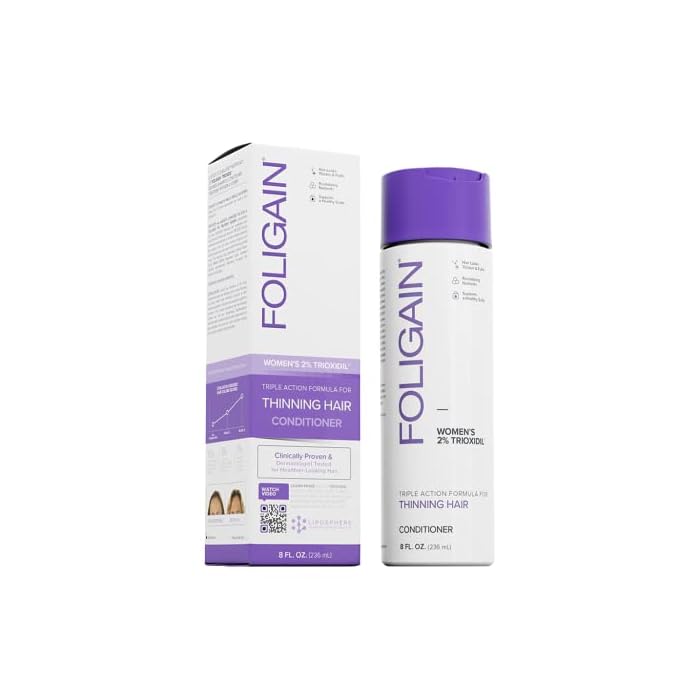 Foligain Triple Action Conditioner For Thinning Hair, Volumizing Conditioner for Women, 8 Fl. Oz. - Image 1