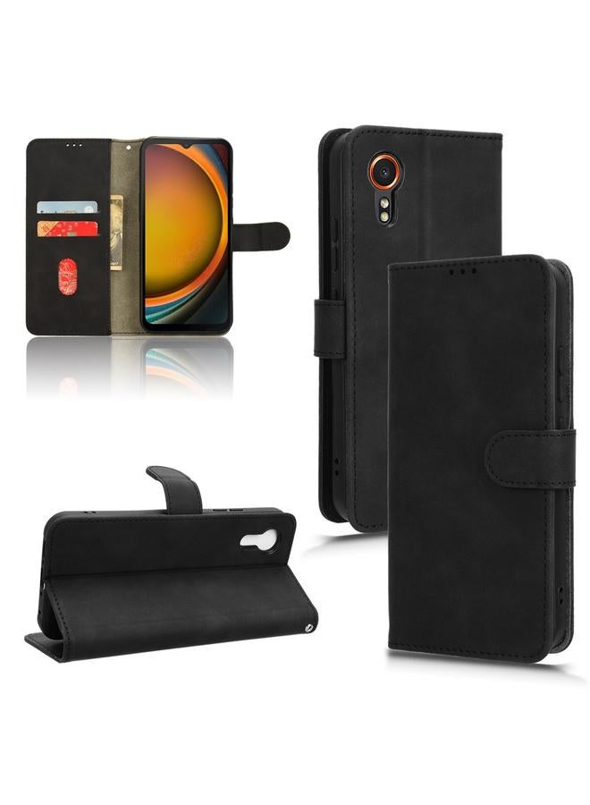 اس-توب جراب لهاتف Samsung Galaxy Xcover 7، جراب هاتف جلدي قابل للطي مغناطيسي بملمس الجلد - Image 1
