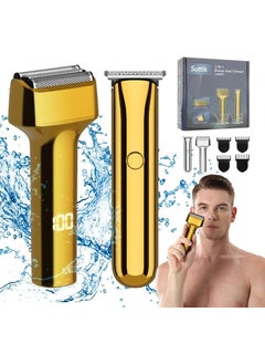 Hair Clippers for Men Mens Foil Shaver Cordless Zero Gapped Trimmer  Beard Trimmer 2 in 1 Hair Trimmers and Shaver for Men Kit Gold