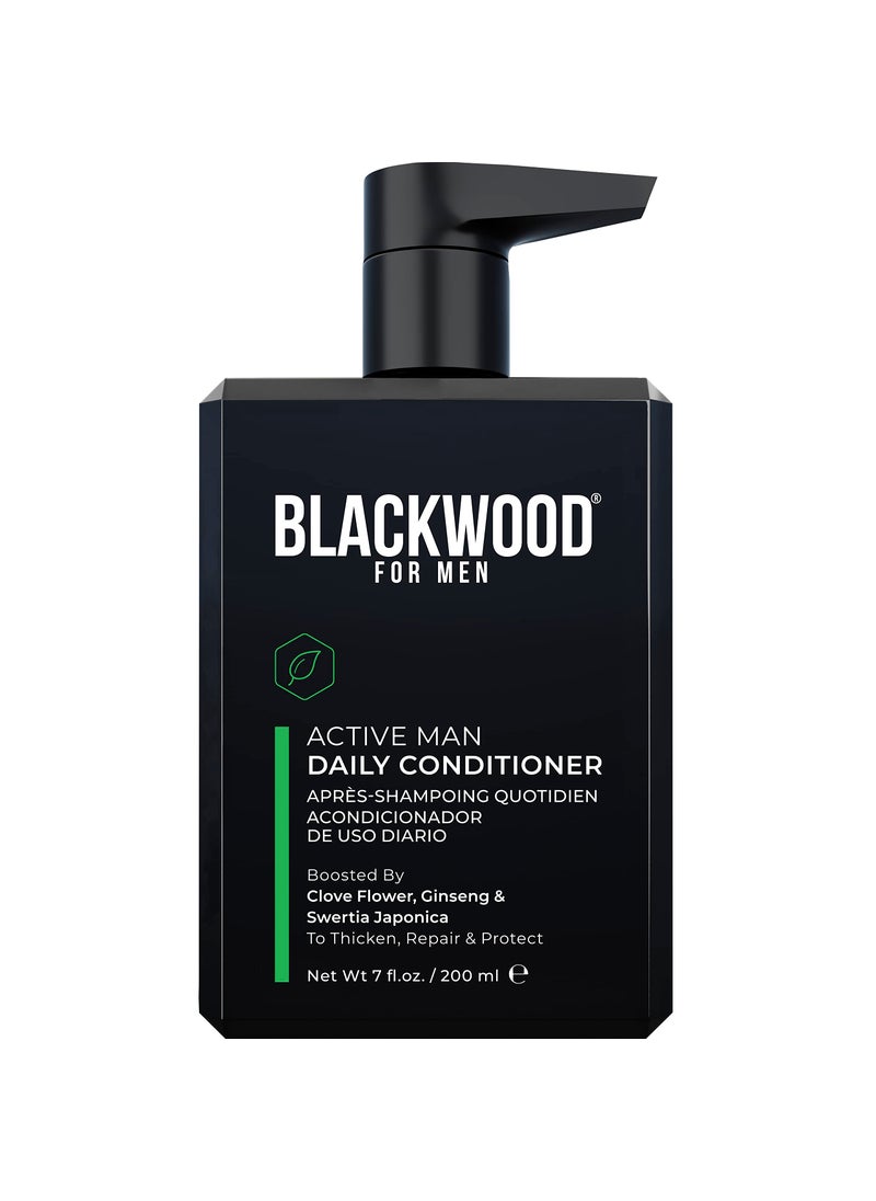 Blackwood For Men BLACKWOOD FOR MEN Active Man Daily Conditioner - Men's Thickening Conditioner for Hair Loss & Dandruff - Deep Treatment for Shine - Natural Vegan Formula - Sulfate, Paraben, & Cruelty-Free (7 Oz) 