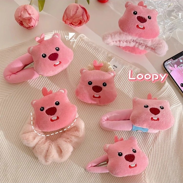 Loopy Little Beaver Plush Hair Clips Set - Image 2