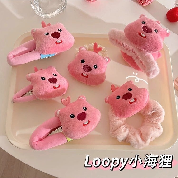 Loopy Little Beaver Plush Hair Clips Set - Image 1