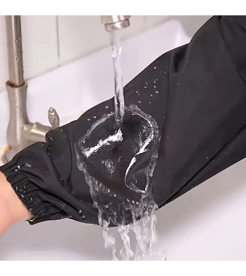 أكمام بلاستيكية سوداء من PVC للحماية من البقع أثناء تنظيف المطبخ وفنون الطهي - Image 3