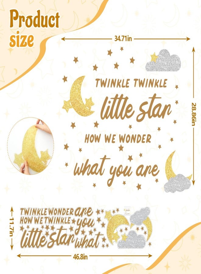 Faccito Twinkle Twinkle Little Star Gender Reveal Backdrop Sticker Welcome Baby Boy or Girl How We Wonder What You are Party Decorations Wall Decal He or She Baby Shower Newborn Party Supplies - Image 2