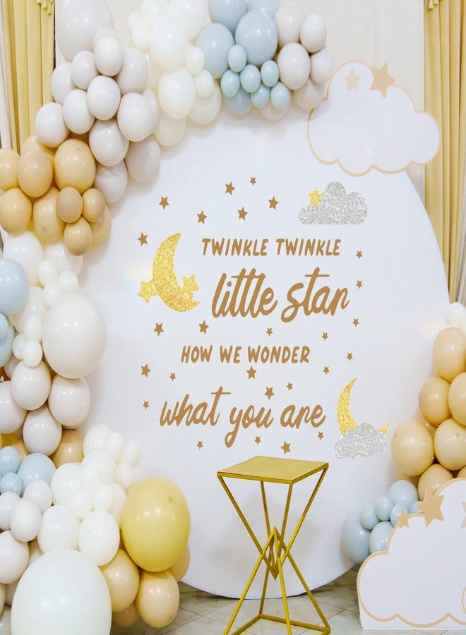 Faccito Twinkle Twinkle Little Star Gender Reveal Backdrop Sticker Welcome Baby Boy or Girl How We Wonder What You are Party Decorations Wall Decal He or She Baby Shower Newborn Party Supplies - Image 1