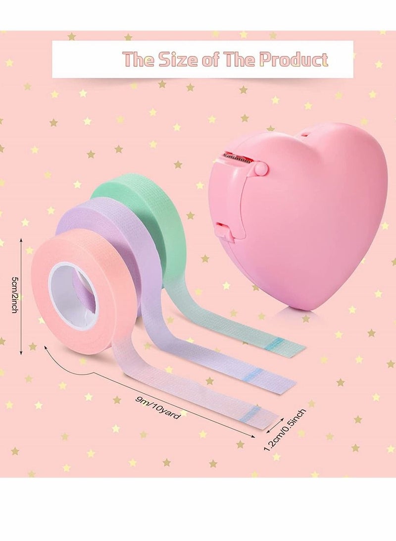 SYOSI Eyelash Tape, Lash Tape for Eyelash Extension, Adhesive Breathable Micropore Fabric Medical Tape for Eyelash Extension Supply Tape with Tape Dispenser Cutter, Total 12 Rolls - Image 2
