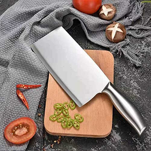 SHIDHMI Butcher Knife, 7 Inch Kitchen Knife Cut Bones, Professional Stainless Steel Cleaver with Comfortable Non-Slip Handle, Heavy Duty Blade Chopper for or Restaurant, Standard - Image 5