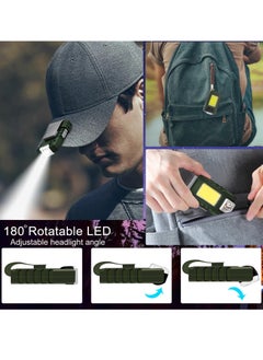 SYOSI Mini Flashlight 500 Lumens Rechargeable Handheld Flashlights Key Light with 180° Rotatable Headlamps hat clip 6 Modes Waterproof Design for Camping Hiking Running Fishing Walking Green  - Image 4
