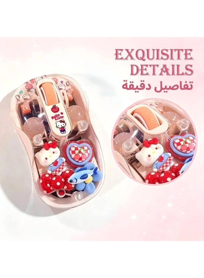 Hello Kitty DIY Cute Transparent Wireless Glowing Mouse, Lovely Handmade Resin Decor Computer Mouse, Girly Desktop Accessory Birthday Gift for Her - Image 5