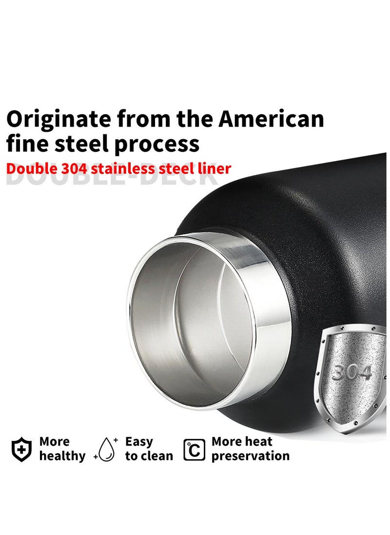 RevoMax - Revomax vacuum Insulated Flask with Twist Free CAP, open & close with one hand in one second Onyx Black. 20oz/ 592ml - Image 1