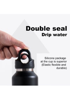 RevoMax Revomax vacuum Insulated Flask with Twist Free CAP, open & close with one hand in one second Onyx Black. 20oz/ 592ml  - Image 3