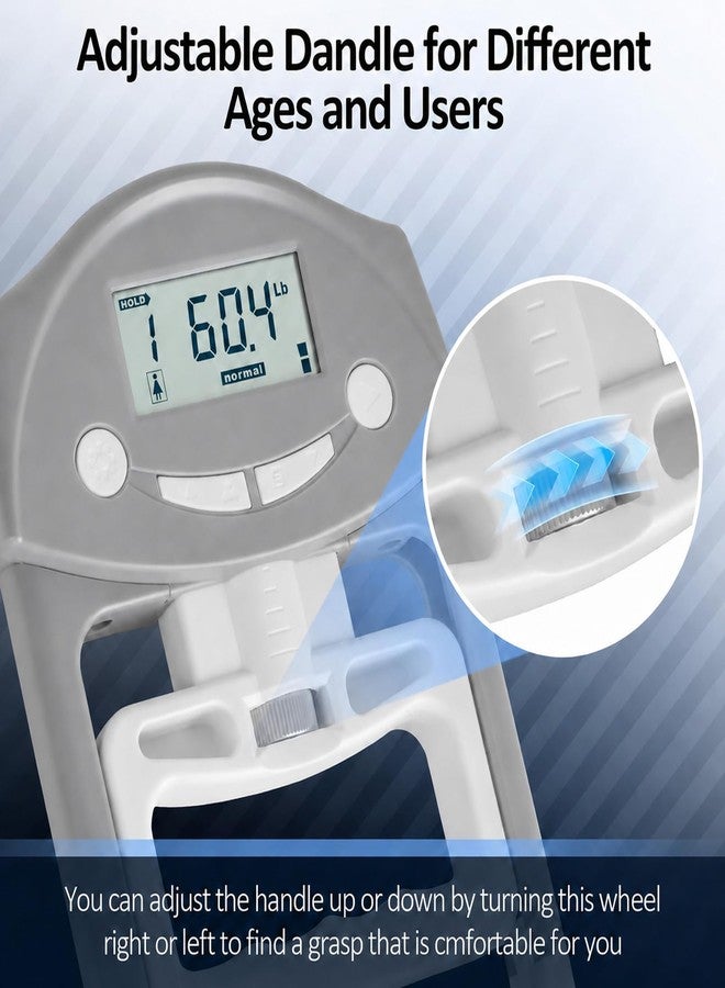 KYTO Grip Strength Tester, Hand Grip Dynamometer 220lbs/99kg, Digital Grip Strength Tester with LCD Display & Adjustable Handle for Training, Rehab & Home Use - Image 4