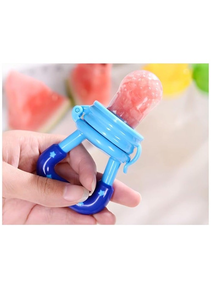 QiaoKai 3-piece set of baby fruit food feeders, silicone pacifiers, fresh-keeping bags, toy pacifiers, reusable, blue  - Image 5