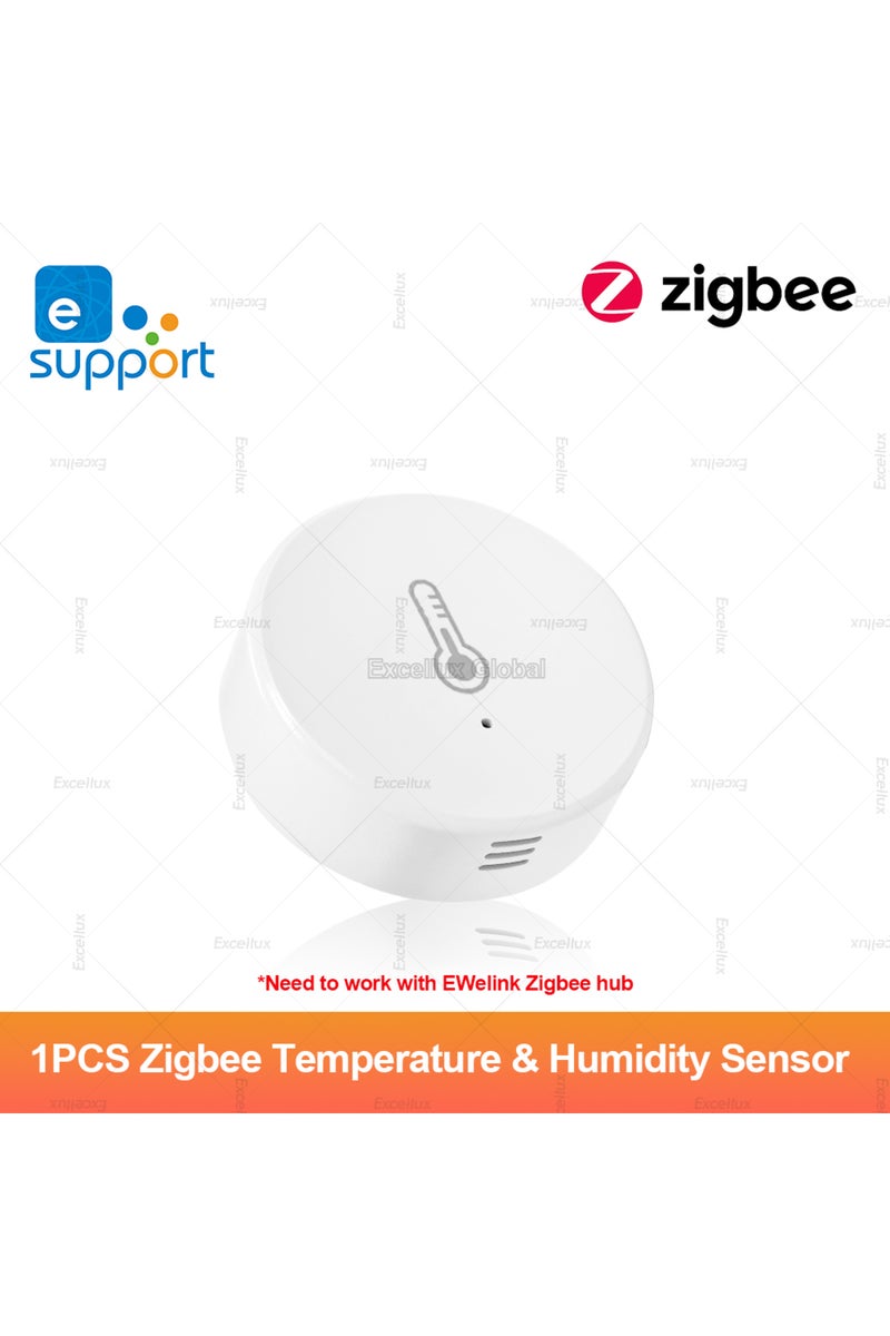 إيروريكس مستشعر درجة الحرارة والرطوبة الذكي EWelink بتقنية Zigbee، قطعة واحدة، مع إمكانية التحكم عبر تطبيق، لمراقبة درجة الحرارة والرطوبة في المنزل