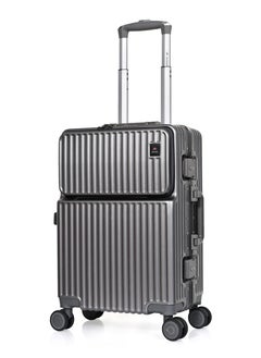 MORANO Morano Modern Carry-on Aluminum Frame Polycarbonate Luggage with Four Universal Wheels and Combination Lock (Grey) 20 Inch Size: 35 CM X 24 CM X 55 CM  - Image 1