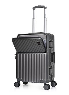 MORANO Morano Modern Carry-on Aluminum Frame Polycarbonate Luggage with Four Universal Wheels and Combination Lock (Grey) 20 Inch Size: 35 CM X 24 CM X 55 CM  - Image 3