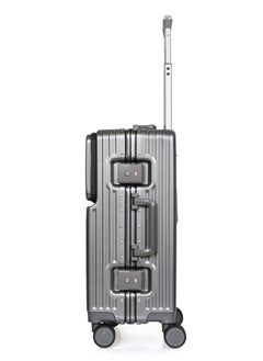 MORANO Morano Modern Carry-on Aluminum Frame Polycarbonate Luggage with Four Universal Wheels and Combination Lock (Grey) 20 Inch Size: 35 CM X 24 CM X 55 CM  - Image 4