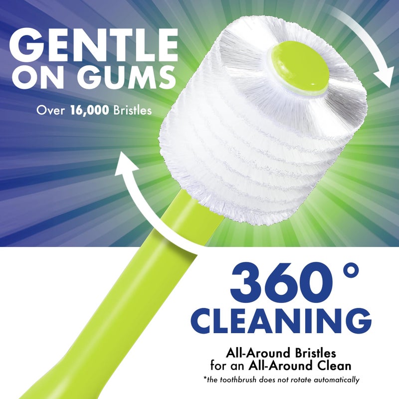 Brilliant Oral Care Child Toothbrush with Soft Bristles and Round Head, for a Kid Approved, Easy to Use All-Around Clean Mouth, Ages 2-5 Years, Lime, 1 Pack - Image 4