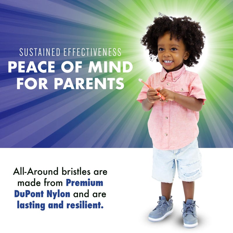 Brilliant Oral Care Child Toothbrush with Soft Bristles and Round Head, for a Kid Approved, Easy to Use All-Around Clean Mouth, Ages 2-5 Years, Lime, 1 Pack - Image 5