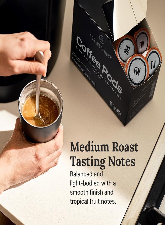 For Wellness Arabica Coffee Pods (24 Pods, Medium Roast) - Pair With The Good Stuff to Supercharge Your Coffee - Image 2