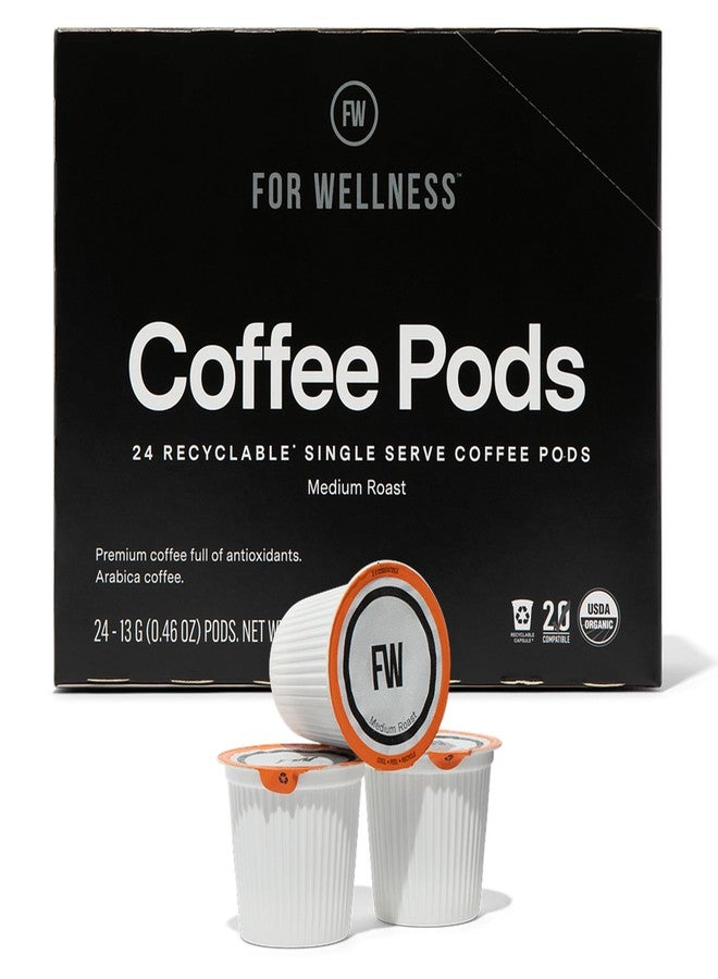For Wellness Arabica Coffee Pods (24 Pods, Medium Roast) - Pair With The Good Stuff to Supercharge Your Coffee - Image 1