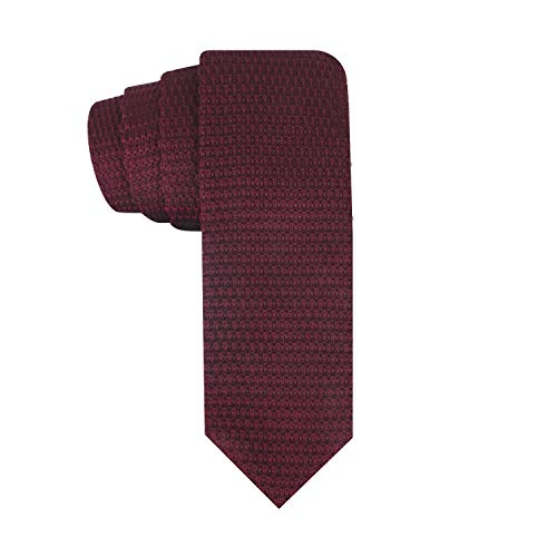 AUSCUFFLINKS Maroon Knit Skinny Tie | Red Knitted Slim Tie for Men | Groomsmen Wedding Neckties (One Size, Red) - Image 4