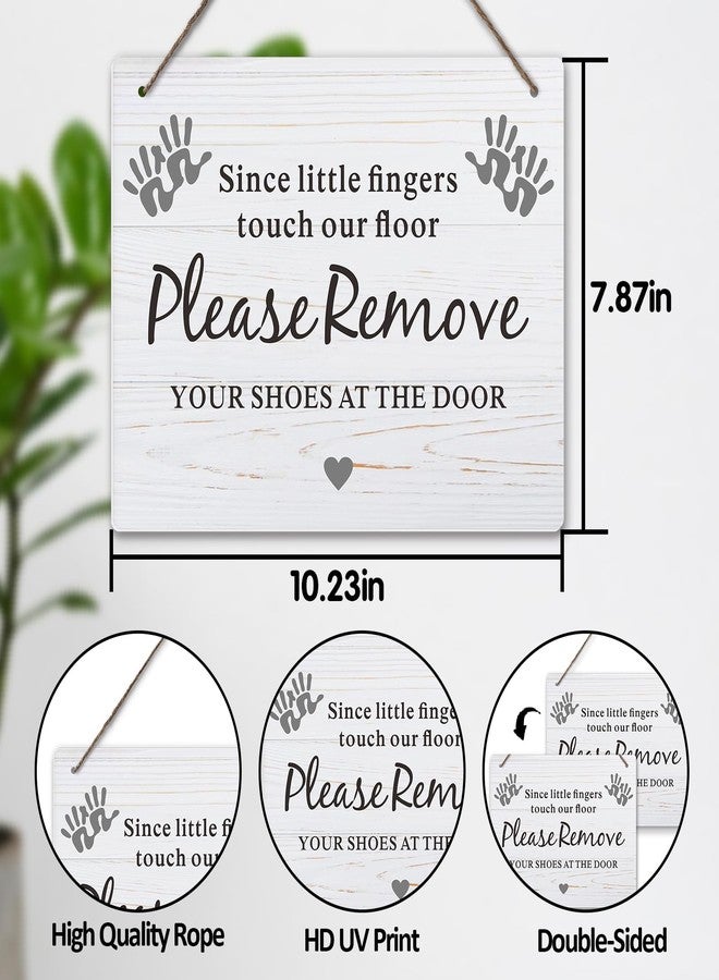 fun-plus Please Take Your Shoes Off - Remove Your Shoes Sign - PVC Plastic Hanging Sign- Since Little Fingers Touch Our Floor - Image 3
