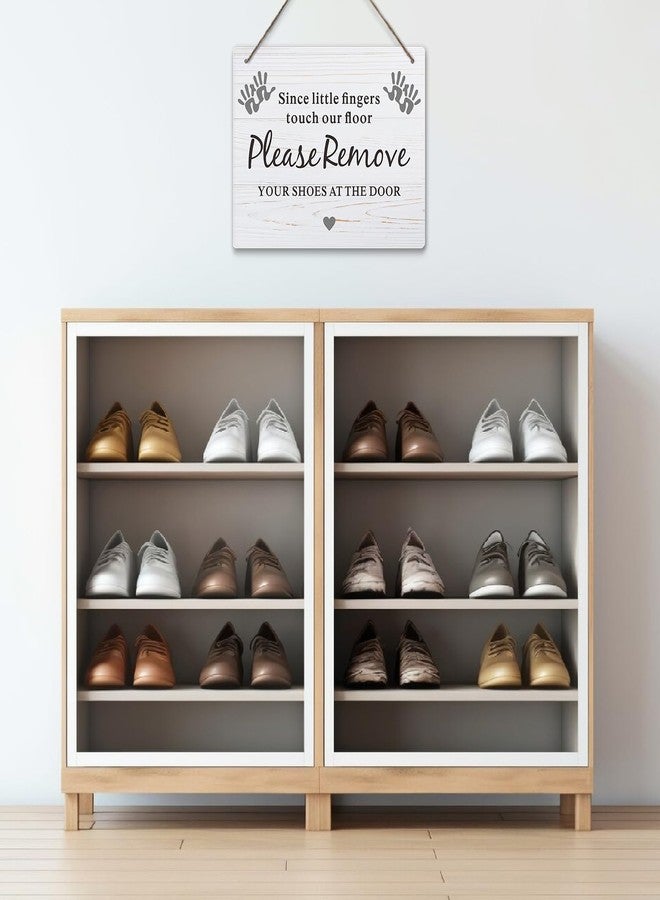 fun-plus Please Take Your Shoes Off - Remove Your Shoes Sign - PVC Plastic Hanging Sign- Since Little Fingers Touch Our Floor - Image 5
