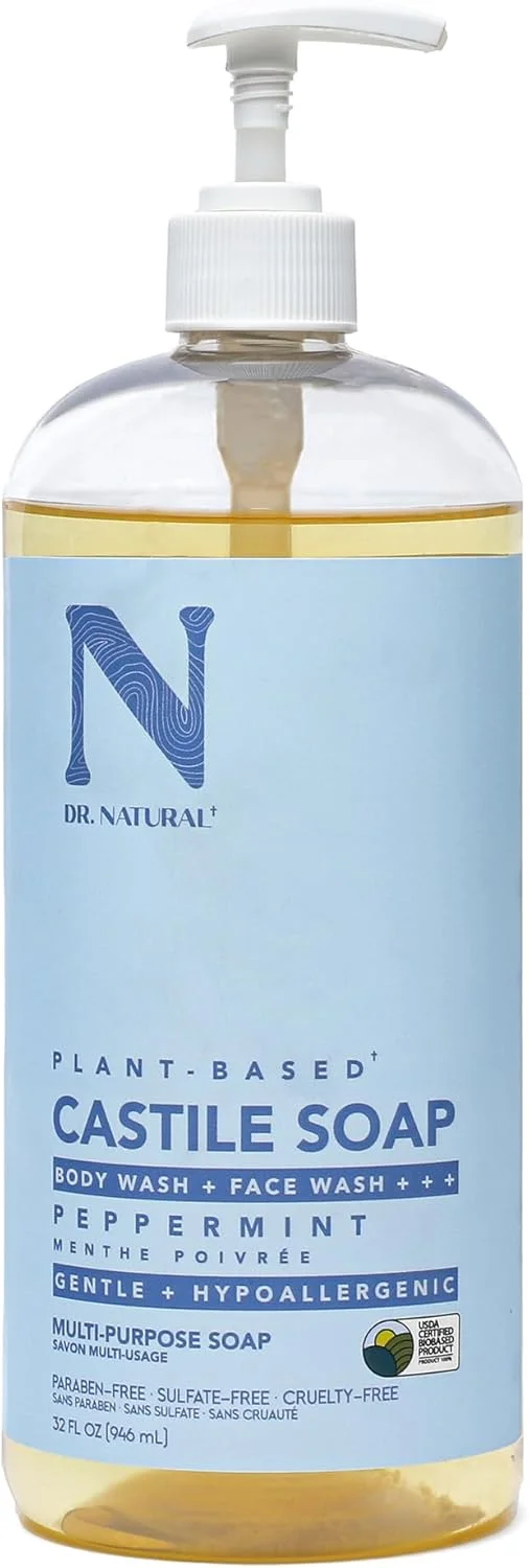 Dr. Natural Dr. Natural Pure-Castile Liquid Soap, Peppermint - 32 Ounce