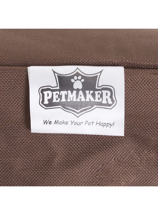PETMAKER منزل داخلي للكلاب - سرير كلب مغطى بشكل منزل مع وسادة قابلة للإزالة مبطنة بشيربا - خيمة للحيوانات الأليفة للقطط أو الكلاب حتى 35 رطلاً من PETMAKER (بني) - Image 2