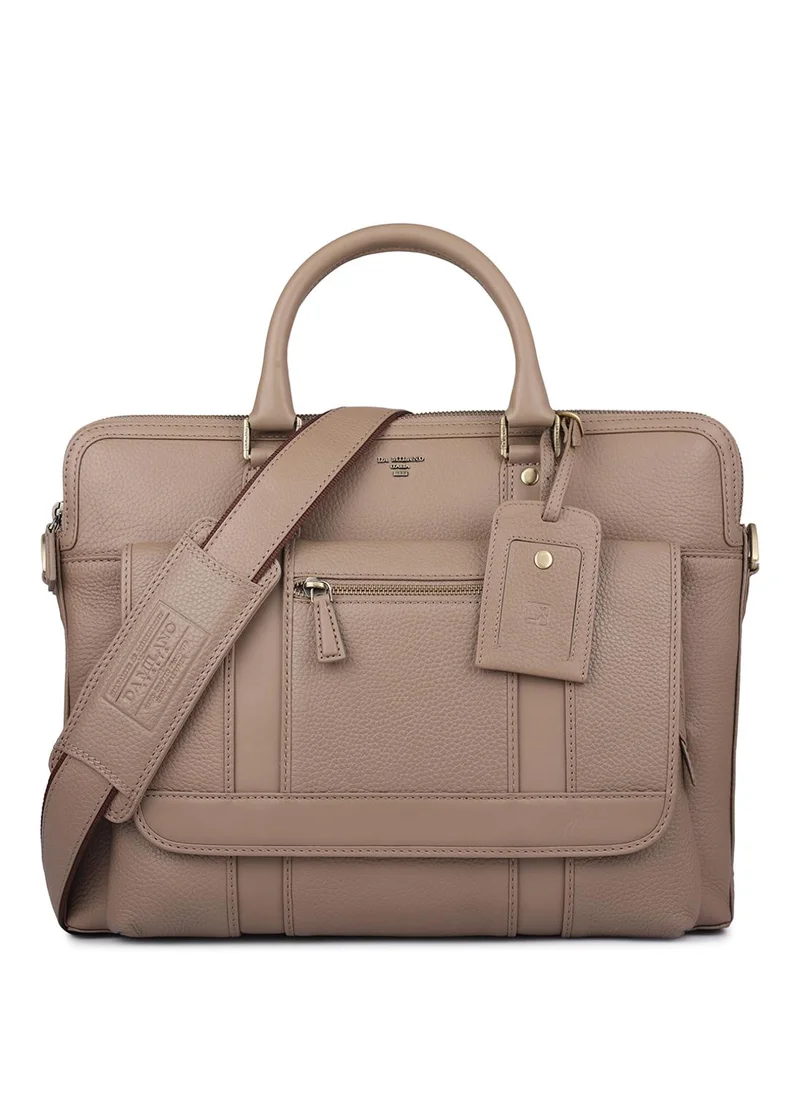 دا ميلانو حقيبة لاب توب جلد طبيعي بني من دا ميلانو