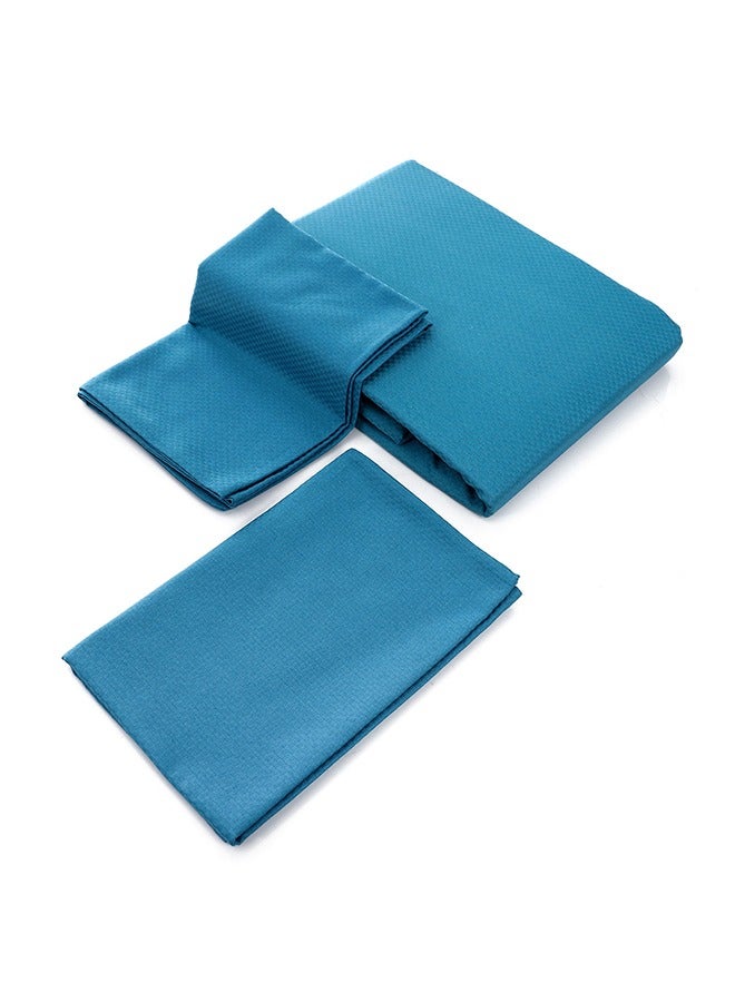 MEHALLA MEHALLA Fitted Sheet Set - Square Sateen  - Queen Petrol-100% Egyptian Cotton  - Image 2