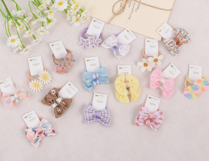 BIANHUAN 30pcs 1.2 Inches Baby Hair Ties with Bows Elastics Ponytail Holders Bows Tiny Rubber Ribbon Hair Bands For Girls Infants Hair Accessories - Image 2