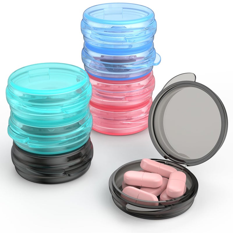 Urekt Small Pill Box, (8 Pack) Travel Pill Case Portable Daily Pill Organizer Mini Medicine Storage Container for Pocket Purse Cod Liver Oil Storage Box Earplug Case - Image 1