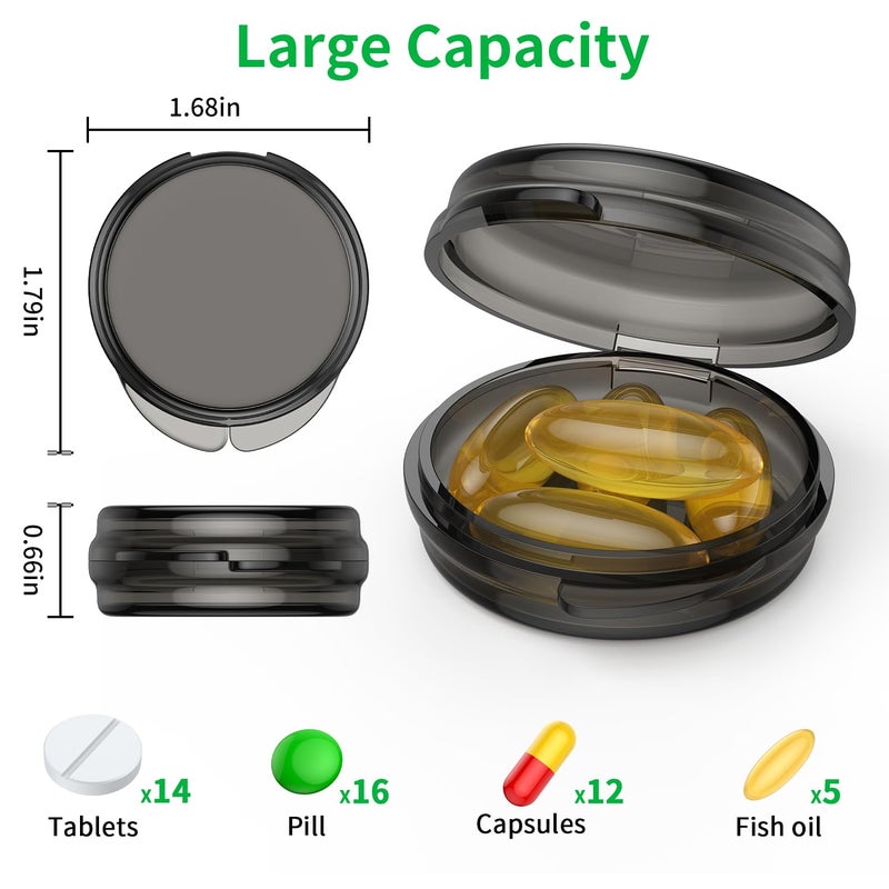 Urekt Small Pill Box, (8 Pack) Travel Pill Case Portable Daily Pill Organizer Mini Medicine Storage Container for Pocket Purse Cod Liver Oil Storage Box Earplug Case - Image 2