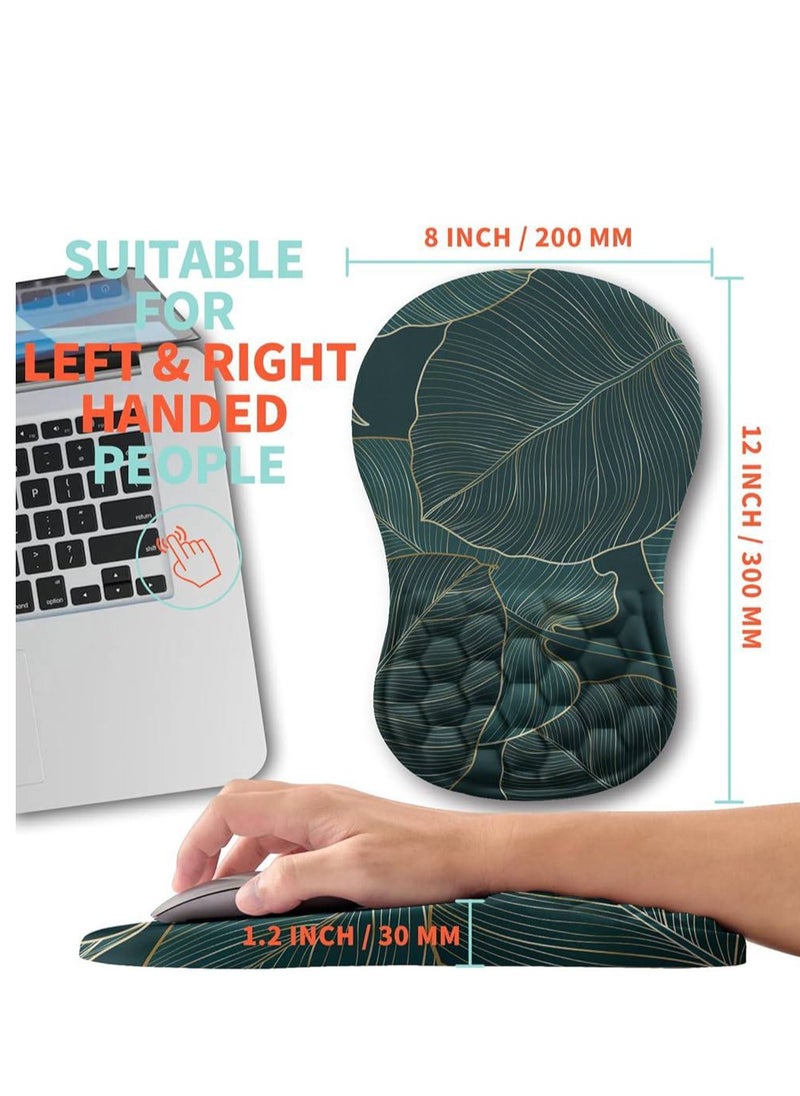 Generic - Mouse pad with Gel  foam Cushion - Ergonomic Mouse pad with Wrist Rest - Non-Slip & Waterproof - Memory Foam Mouse Mat with Wrist Pad, Hand Rest Gel Pad Mouse, Keyboard, Computer - Image 1