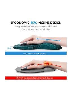 GX Mouse pad with Gel  foam Cushion - Ergonomic Mouse pad with Wrist Rest - Non-Slip & Waterproof - Memory Foam Mouse Mat with Wrist Pad, Hand Rest Gel Pad Mouse, Keyboard, Computer  - Image 2
