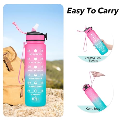 perpetual Bpa Free, Leak Proof, Measures How Much Water You Drink, Stylish Strap, Motivational Sports Water Bottle Pack Of 1 - Image 5