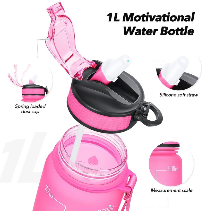 perpetual Bpa Free, Leak Proof, Measures How Much Water You Drink, Stylish Strap, Motivational Sports Water Bottle Pack Of 1 - Image 3