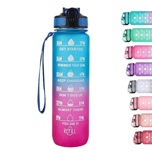perpetual Bpa Free, Leak Proof, Measures How Much Water You Drink, Stylish Strap, Motivational Sports Water Bottle Pack Of 1 - Image 1